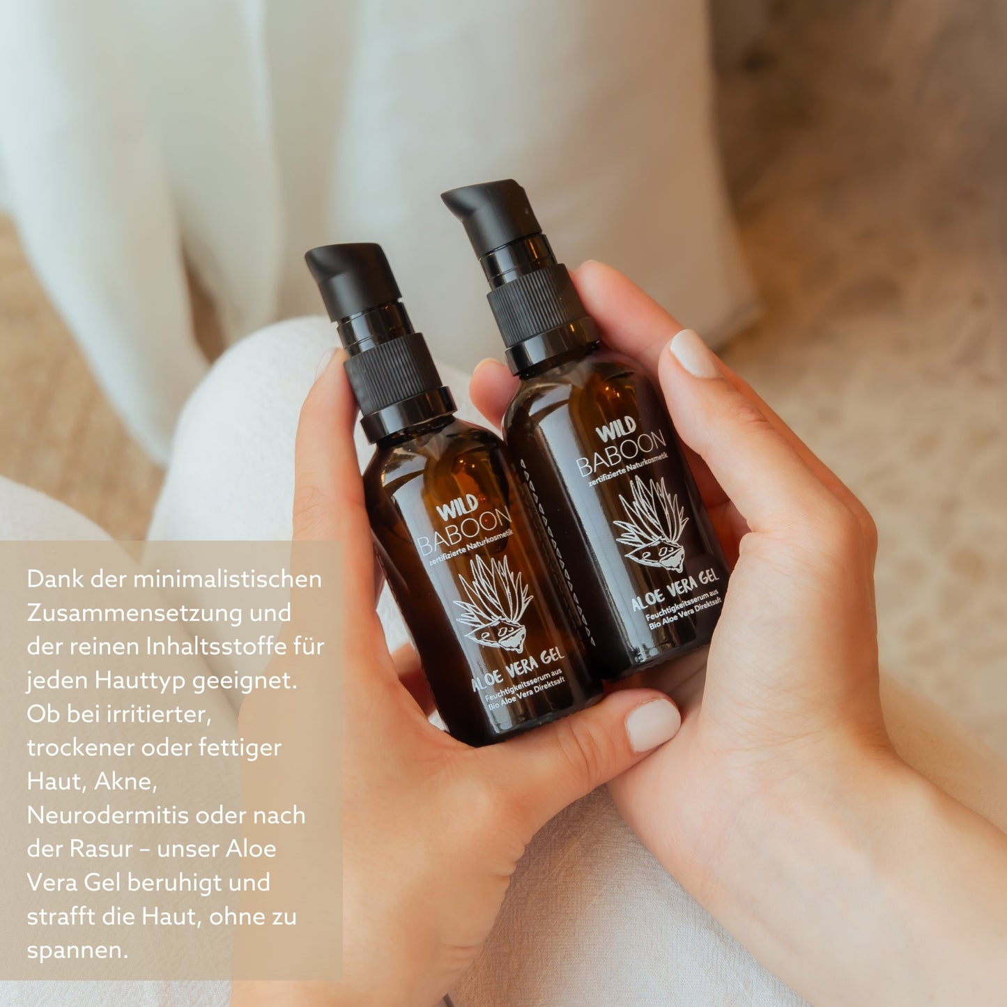 Bio Aloe Vera Gel, verbesserte Formel - ideale Reisegröße 50ml