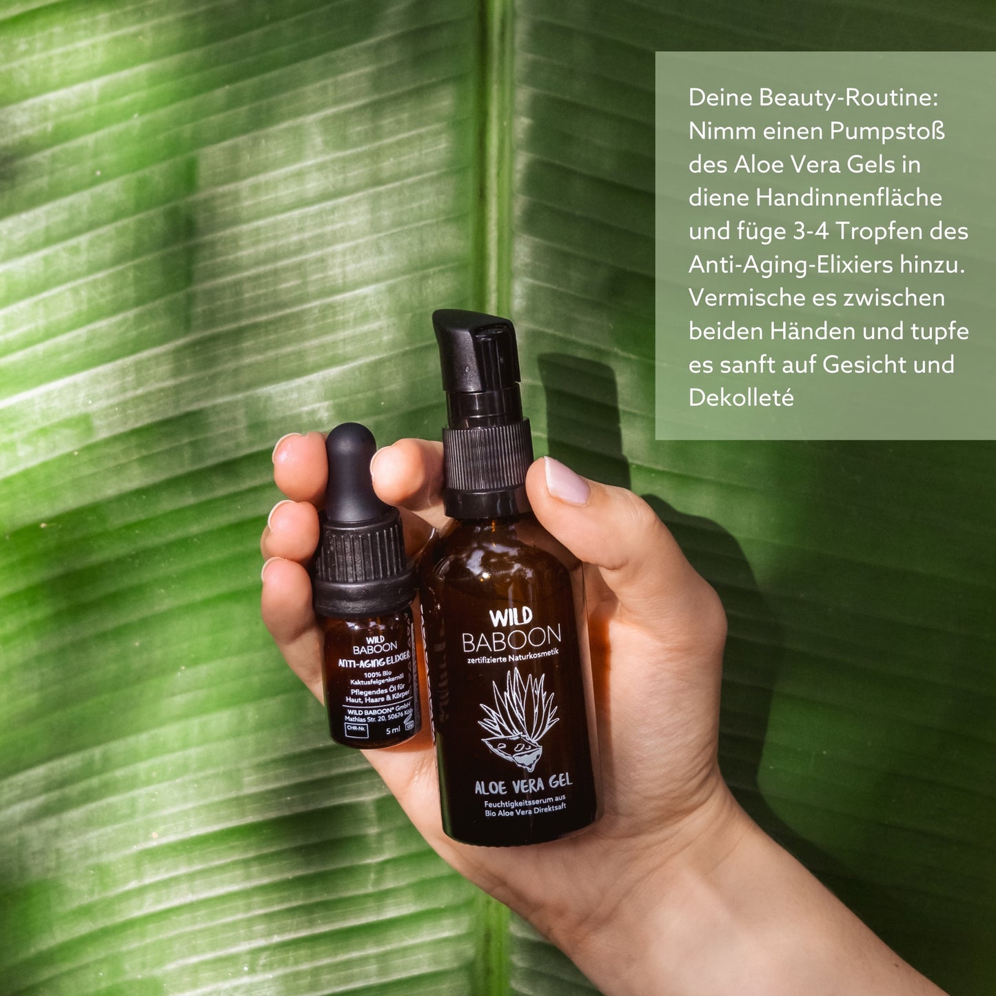 Bio Aloe Vera Gel, verbesserte Formel - ideale Reisegröße 50ml