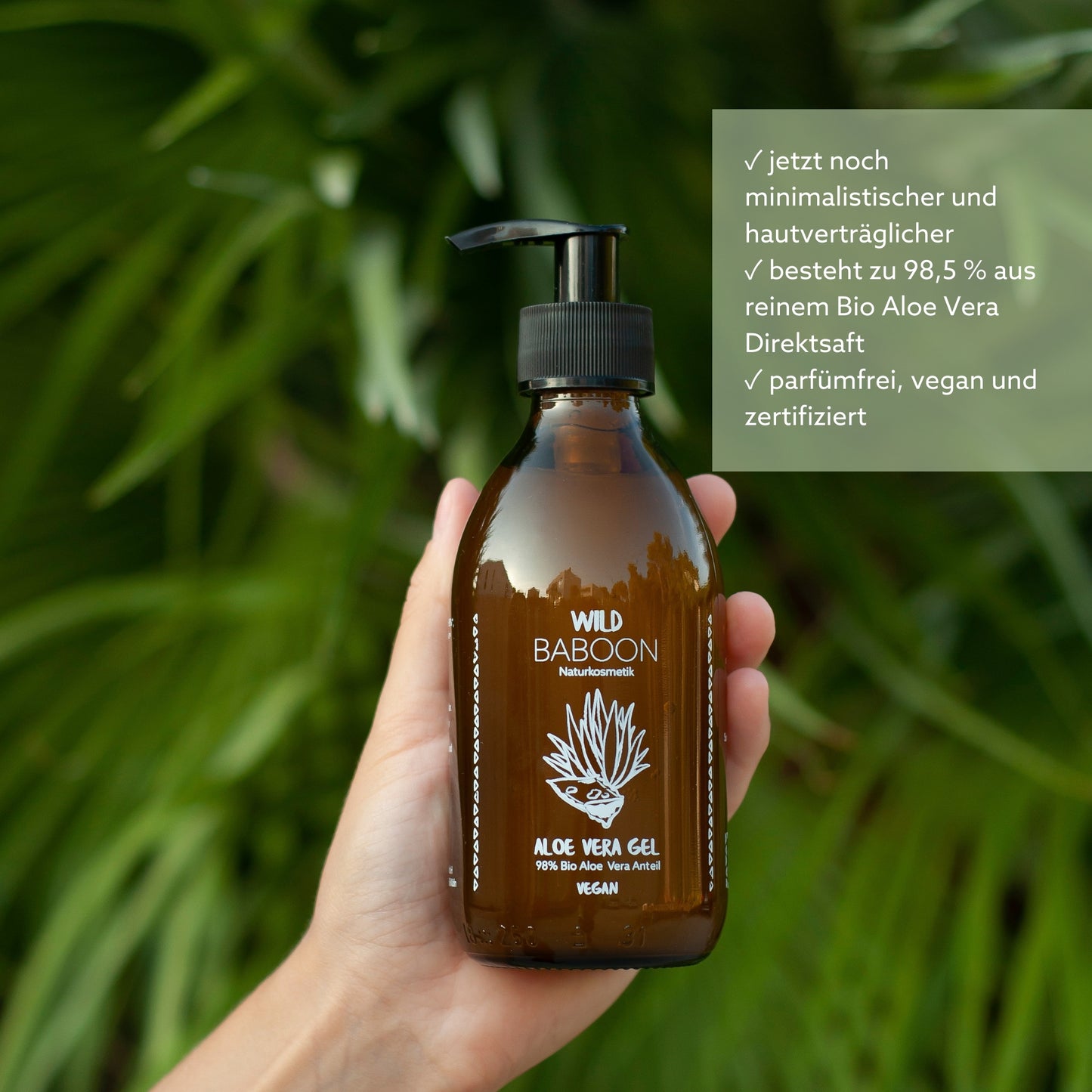 Bio Aloe Vera Gel - Feuchtigkeit und Regeneration für Haut und Haar - 245ml