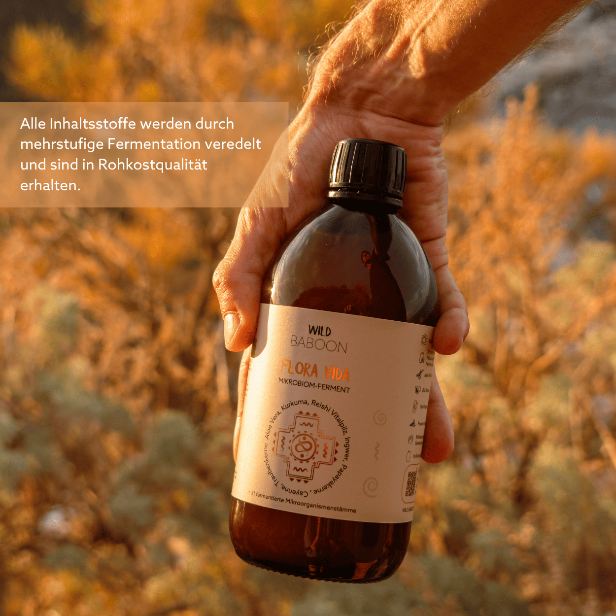Neu: FLORA VIDA - Ferment mit lebenden Mikroorganismen, Kurkuma, Ingwer und Aloe Vera, BIO