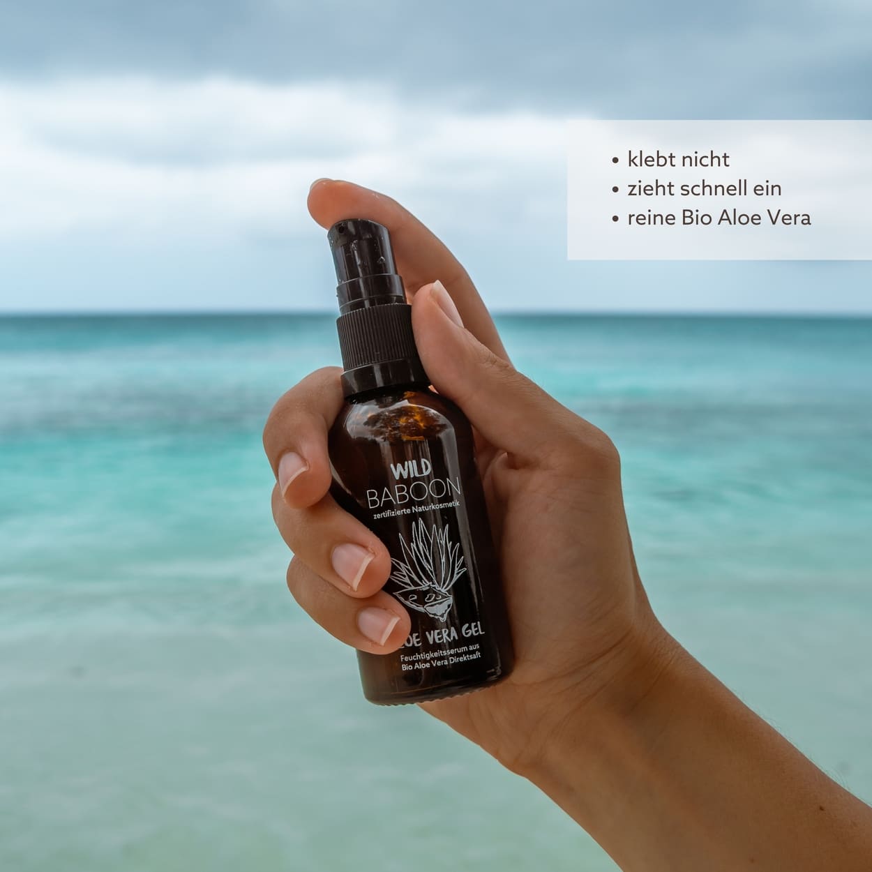Bio Aloe Vera Gel, verbesserte Formel - ideale Reisegröße 50ml