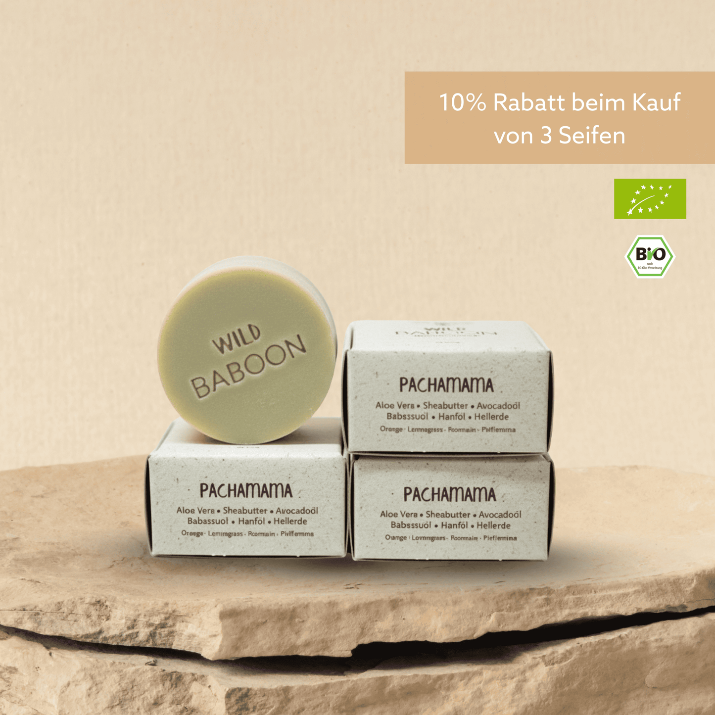 Aloe Vera Duschpraline Pachamama 60g - mit Sheabutter und Heilerde