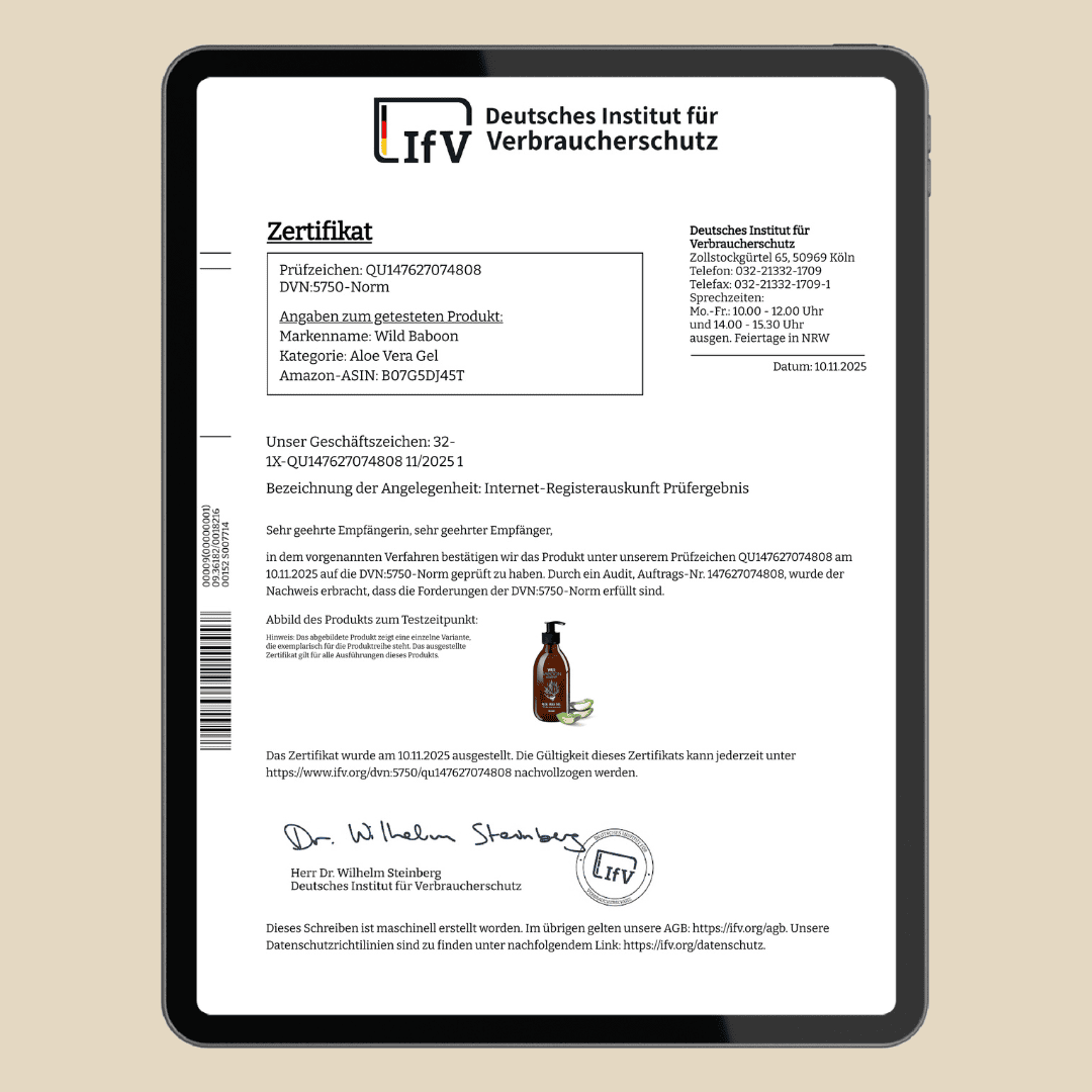 Bio Aloe Vera Gel, verbesserte Formel - ideale Reisegröße 50ml